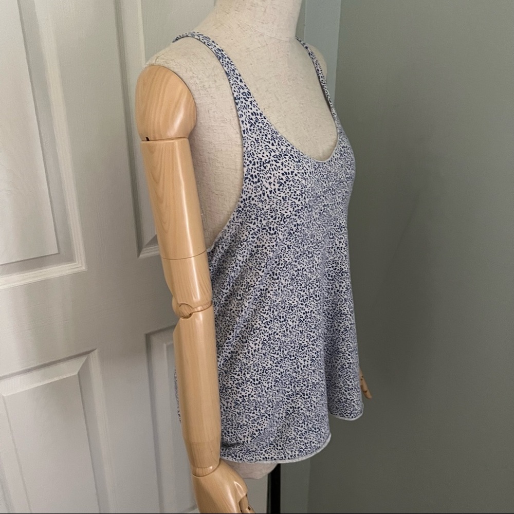 Obey Loose Fit Blue White Speckled Racerback Tank Top Size M - Picture 2 of 13